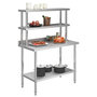 Voir la diapositive 2 : VIDAXL Table de travail de cuisine avec etagere 120x60x150 cm Inox