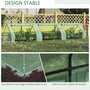 Voir la diapositive 4 : OUTSUNNY Mini serre de jardin serre à tomates 400L x 100l x 80H cm acier PE haute densité 140 g/m² anti-UV 3 fenêtres avec zip enroulables vert