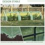 Voir la diapositive 4 : OUTSUNNY Mini serre de jardin serre à tomates 400L x 100l x 80H cm acier PE haute densité 140 g/m² anti-UV 3 fenêtres avec zip enroulables vert