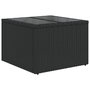 Voir la diapositive 2 : VIDAXL Table de jardin dessus en verre noir 55x55x37 cm resine tressee