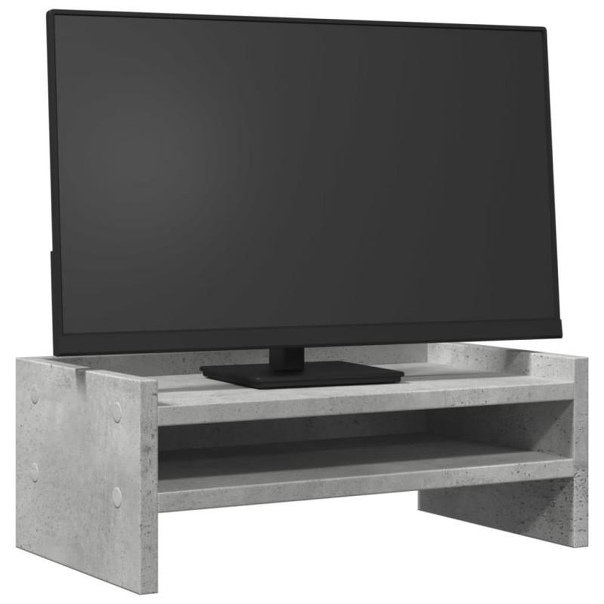 Voir la diapositive 3 : VIDAXL Support de moniteur gris béton 42x24x16 cm bois d ingénierie