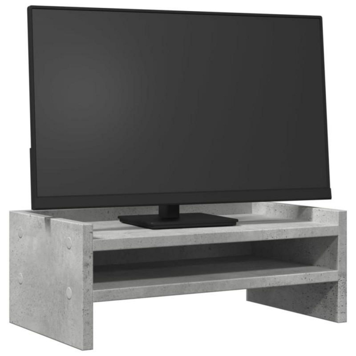 VIDAXL Support de moniteur gris béton 42x24x16 cm bois d ingénierie