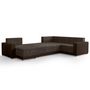 Voir la diapositive 3 : BEST MOBILIER Roger - canapé panoramique d'angle réversible 7 places convertible avec coffre en tissu