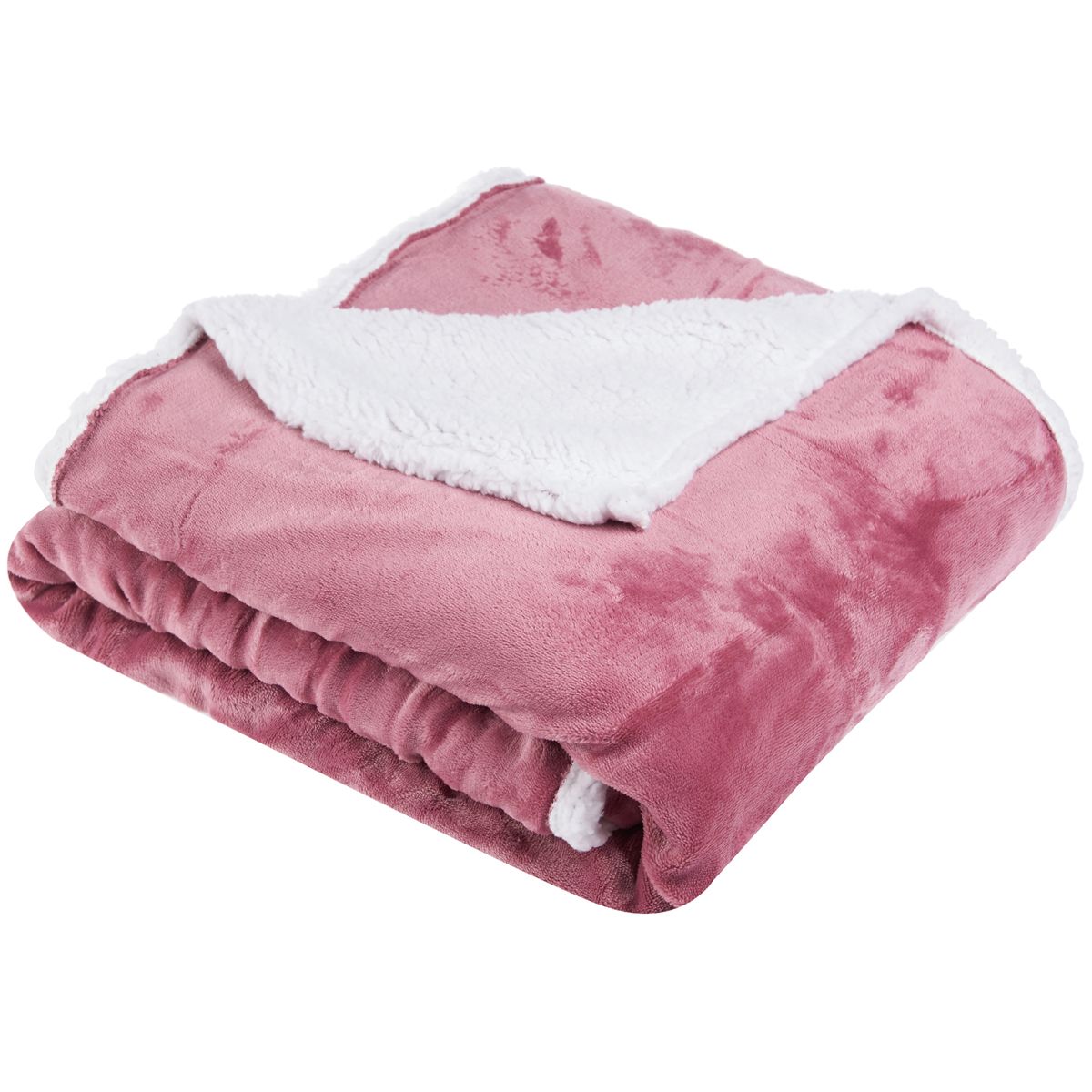 ACTUEL Plaid, couvre-lit, jeté de canapé bi-matière 