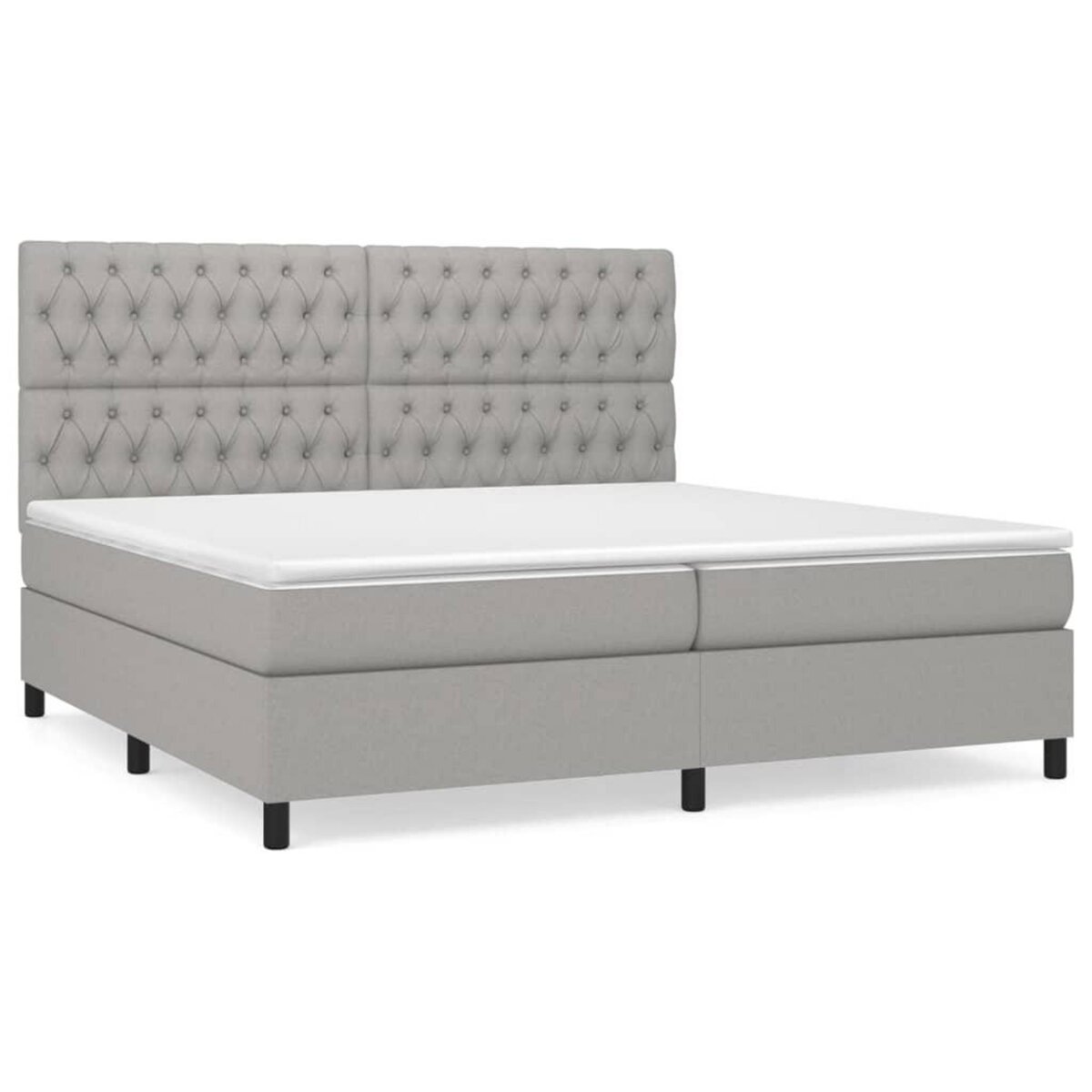 VIDAXL Sommier a lattes de lit avec matelas Gris clair 200x200cm Tissu