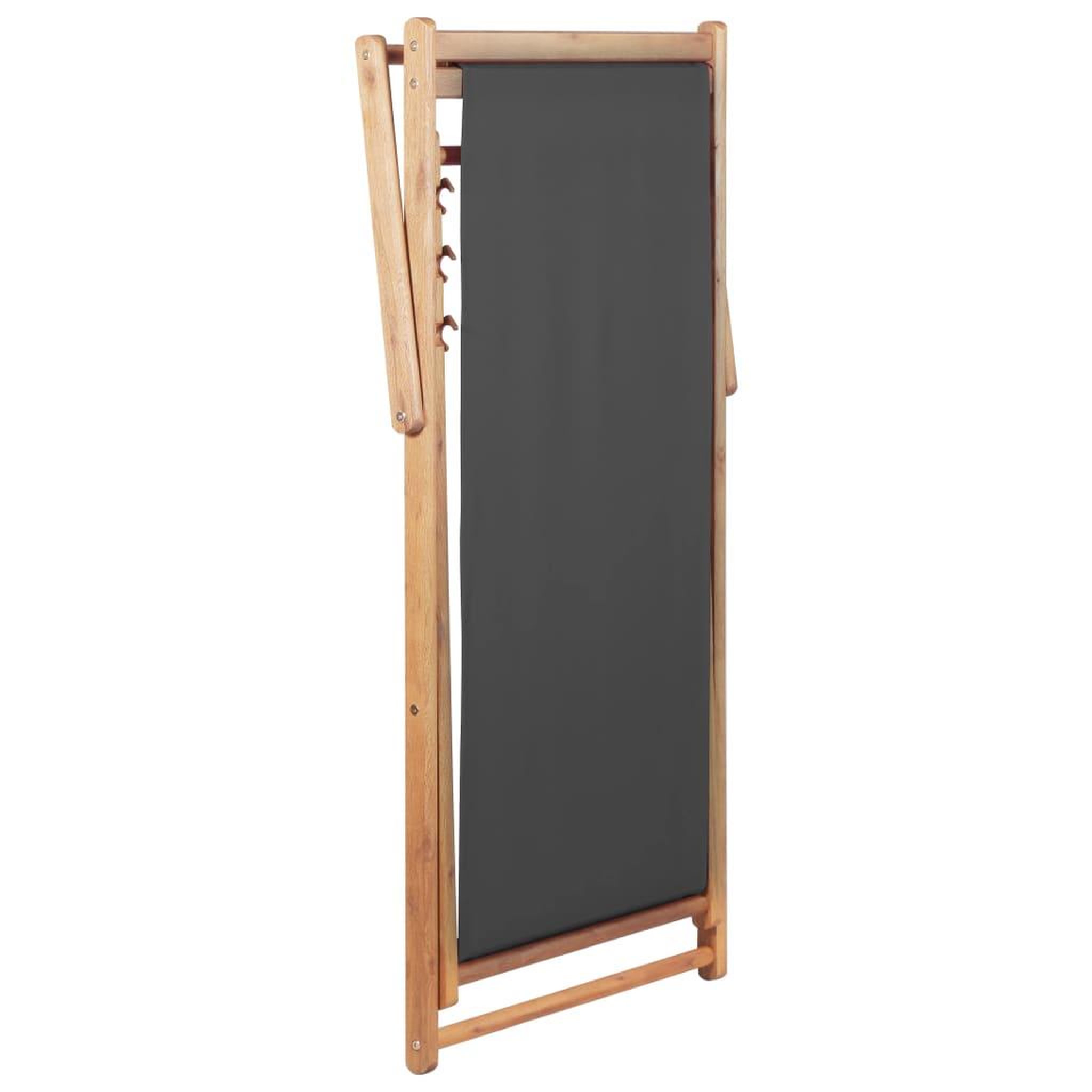 Voir la diapositive 5 : VIDAXL Chaise pliable de plage Tissu et cadre en bois Gris