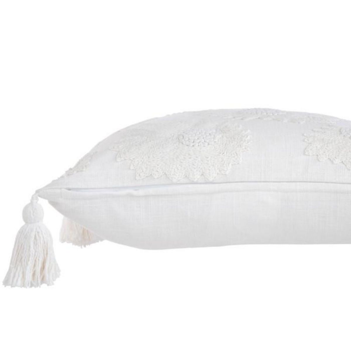 Paris Prix Coussin Déco Fleurs  Bali  45x45cm Blanc