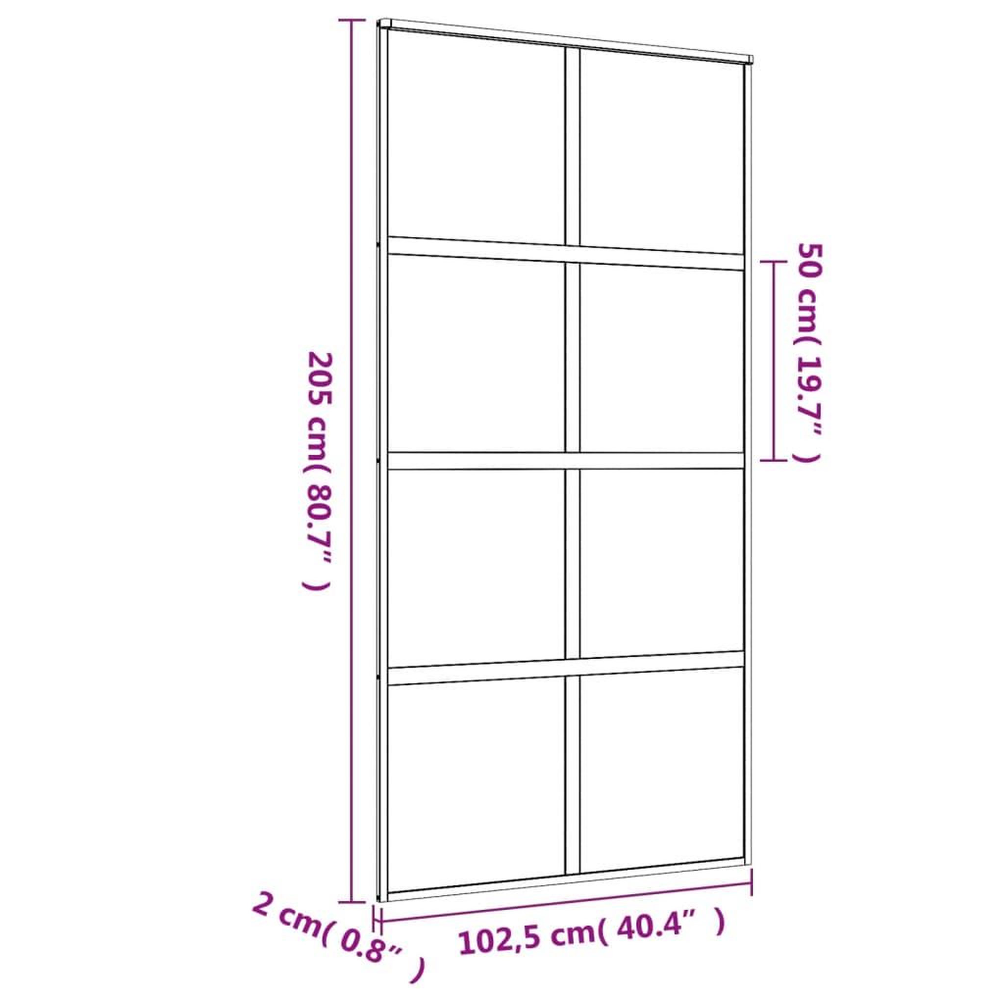 Voir la diapositive 6 : VIDAXL Porte coulissante dore 102,5x205cm verre ESG clair et aluminium