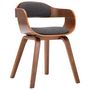 Voir la diapositive 1 : VIDAXL Chaise de salle a manger Gris fonce Tissu et bois courbe