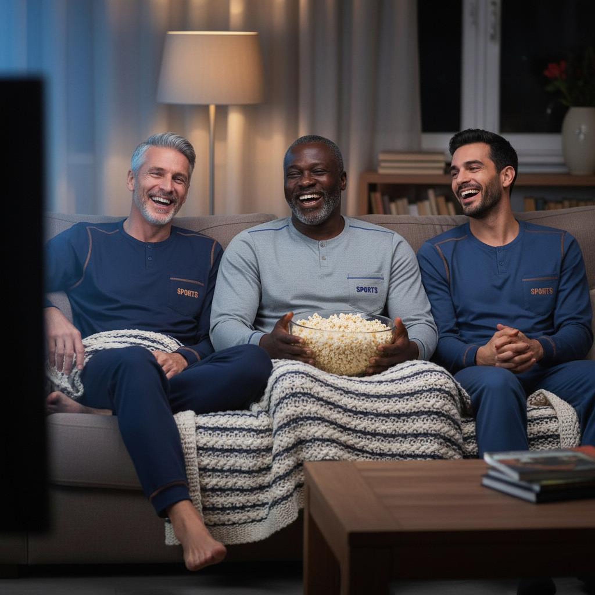 Voir la diapositive 6 : OZABI OZABI Pyjama Homme Long Pack de 3, Coton Doublé Polaire, Col Boutonné