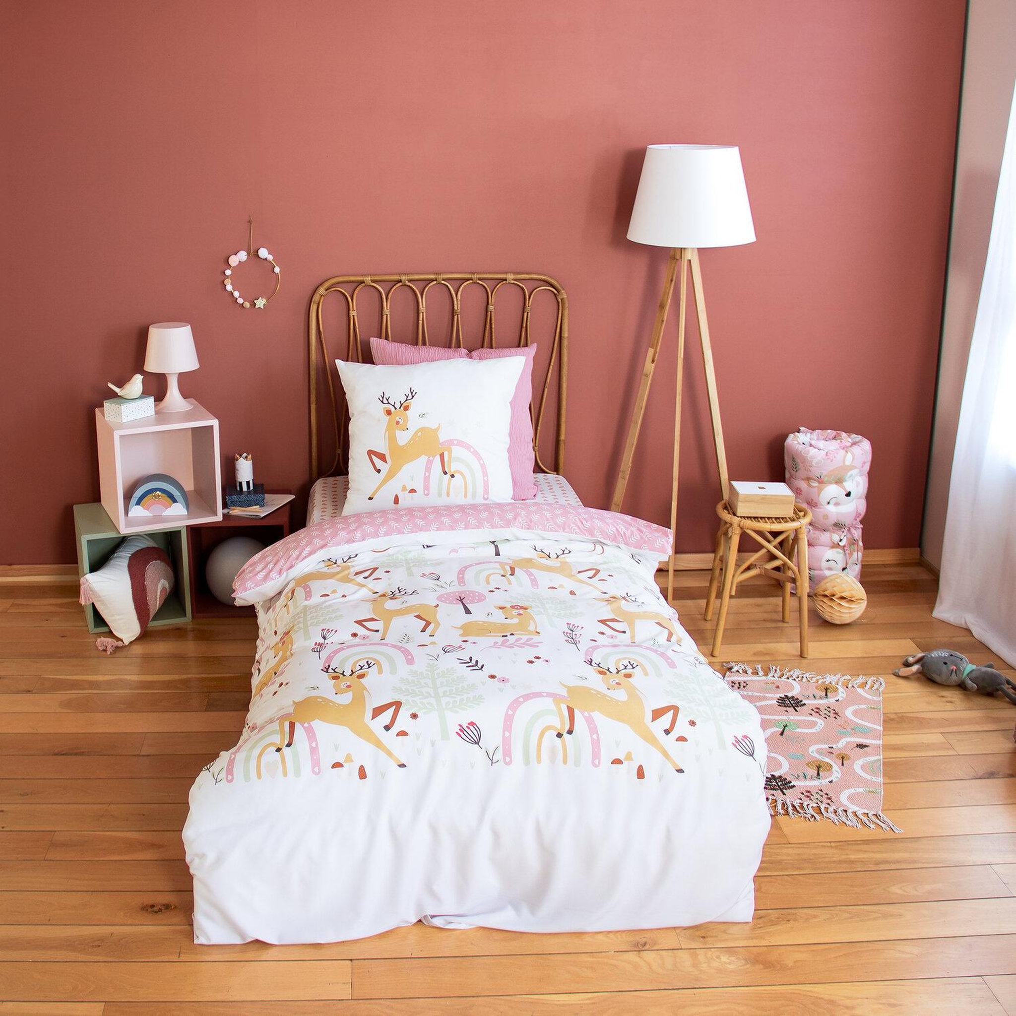 Voir la diapositive 1 : Home collection Parure housse de couette 2pcs 140x200 100% microfibre - bambina