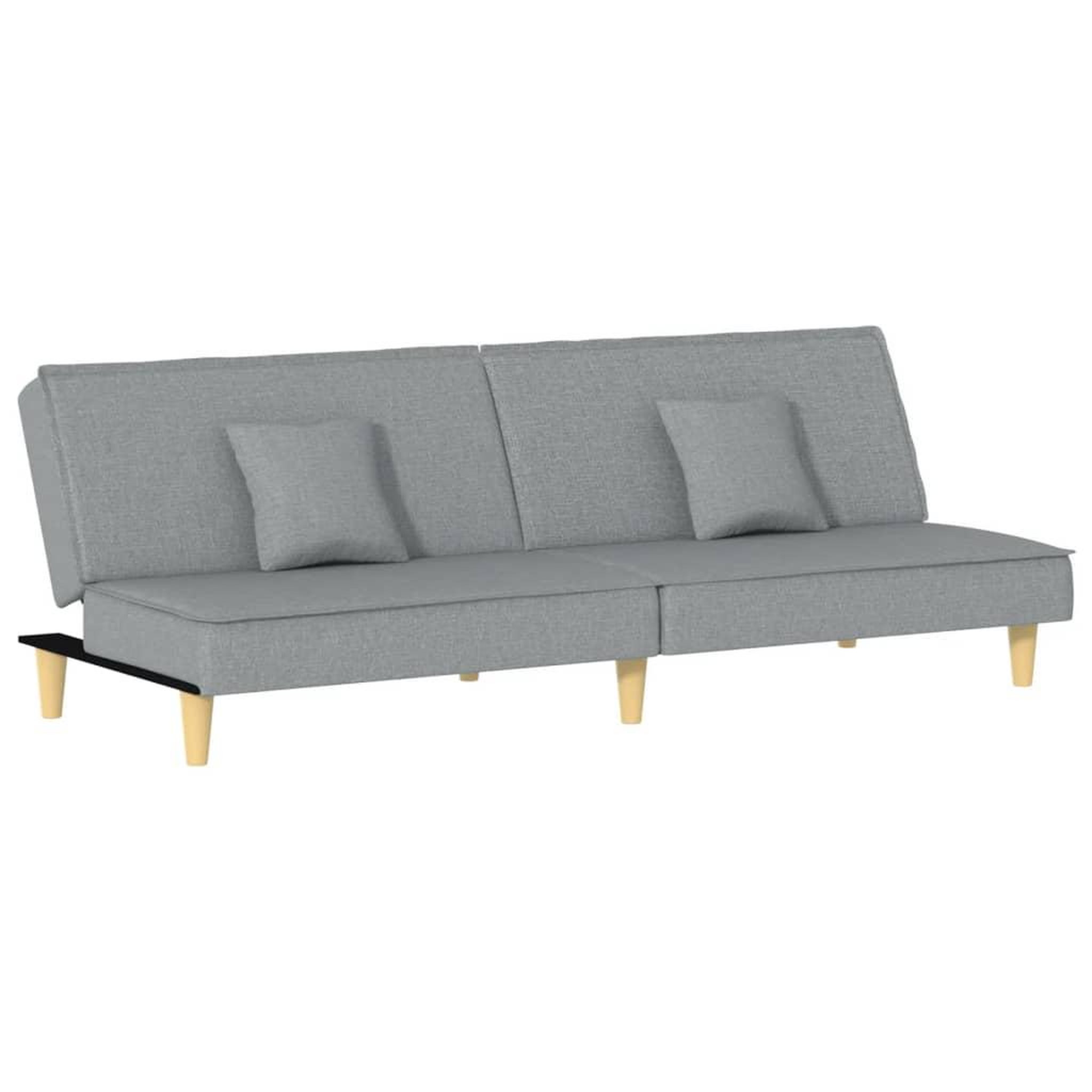 Voir la diapositive 2 : VIDAXL Canape-lit a gris clair tissu