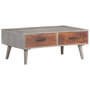 Voir la diapositive 1 : VIDAXL Table basse Gris 100x60x40 cm Bois massif de manguier brut