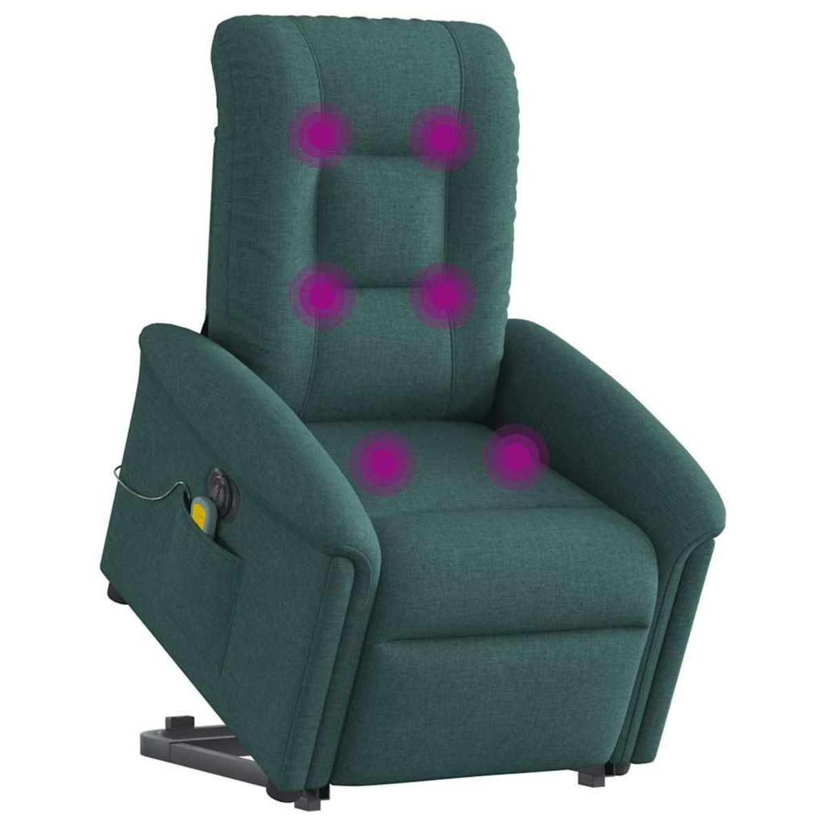 VIDAXL Fauteuil inclinable de massage electrique Vert fonce Tissu