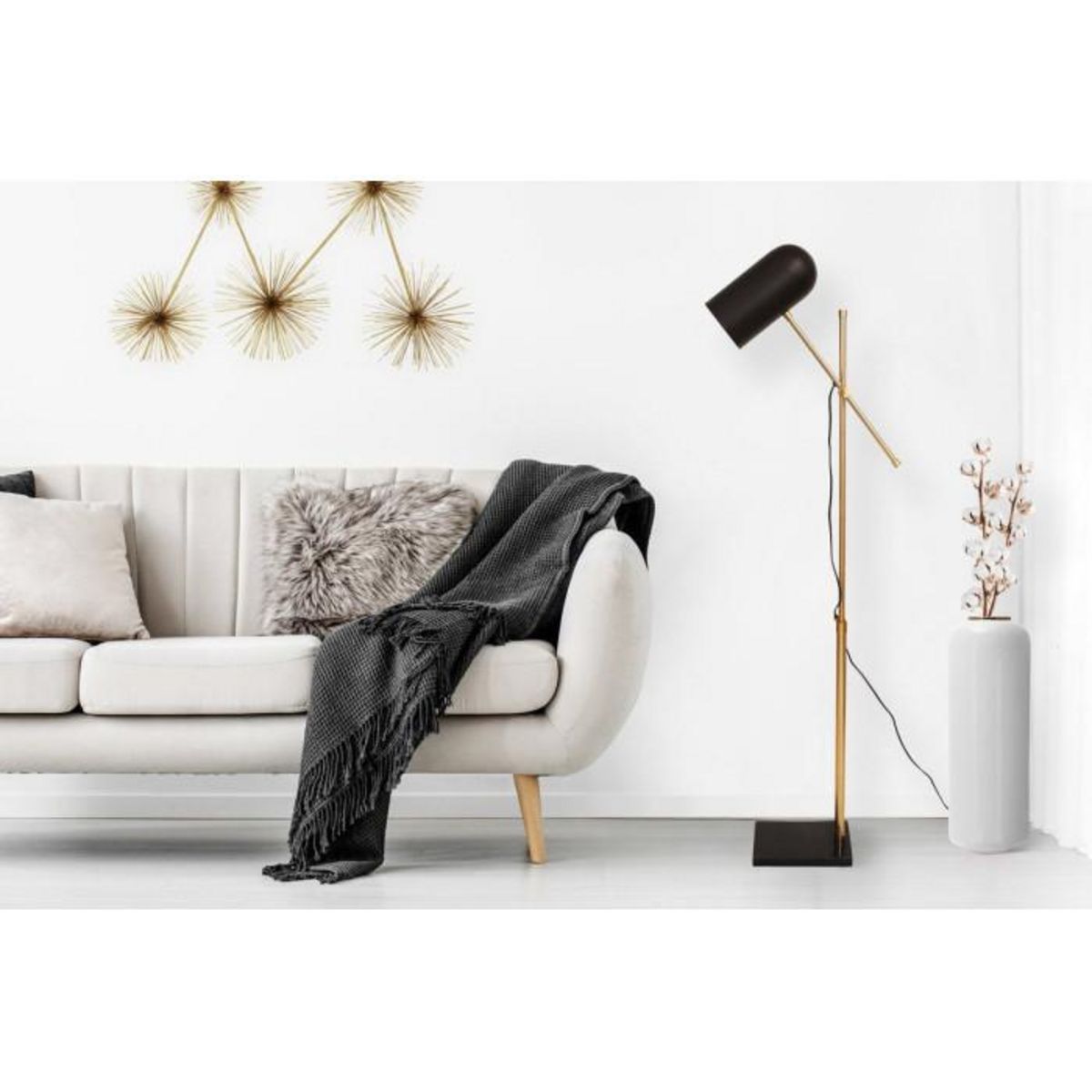 Paris Prix Lampadaire Industriel  Celeste  142cm Noir & Or