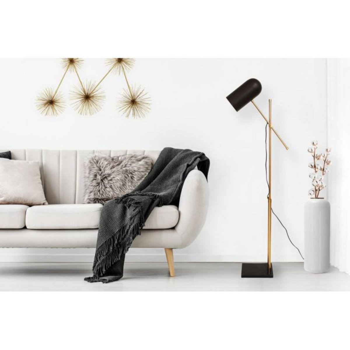 Paris Prix Lampadaire Industriel  Celeste  142cm Noir & Or