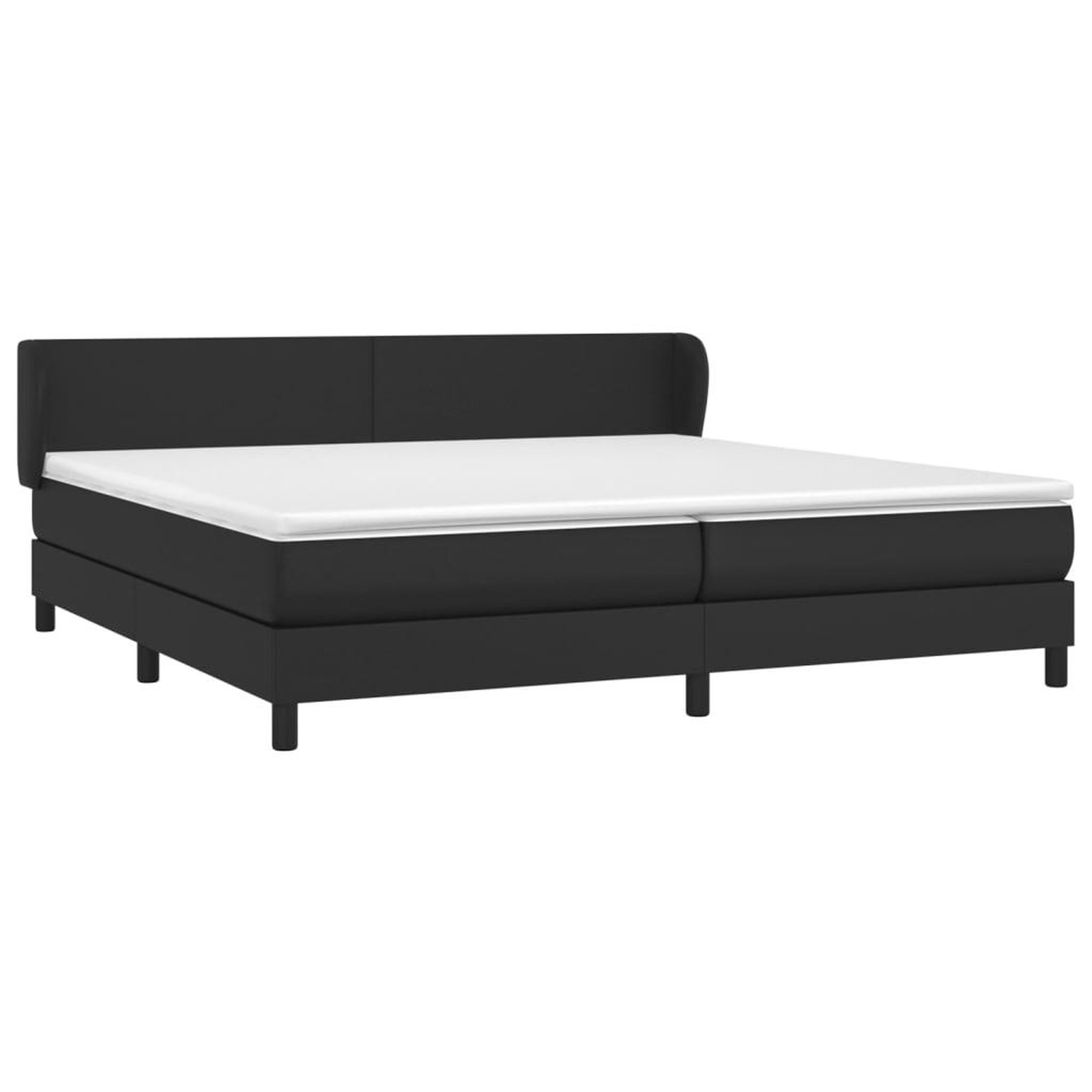 Voir la diapositive 3 : VIDAXL Sommier a lattes de lit avec matelas Noir 200x200 cm Similicuir