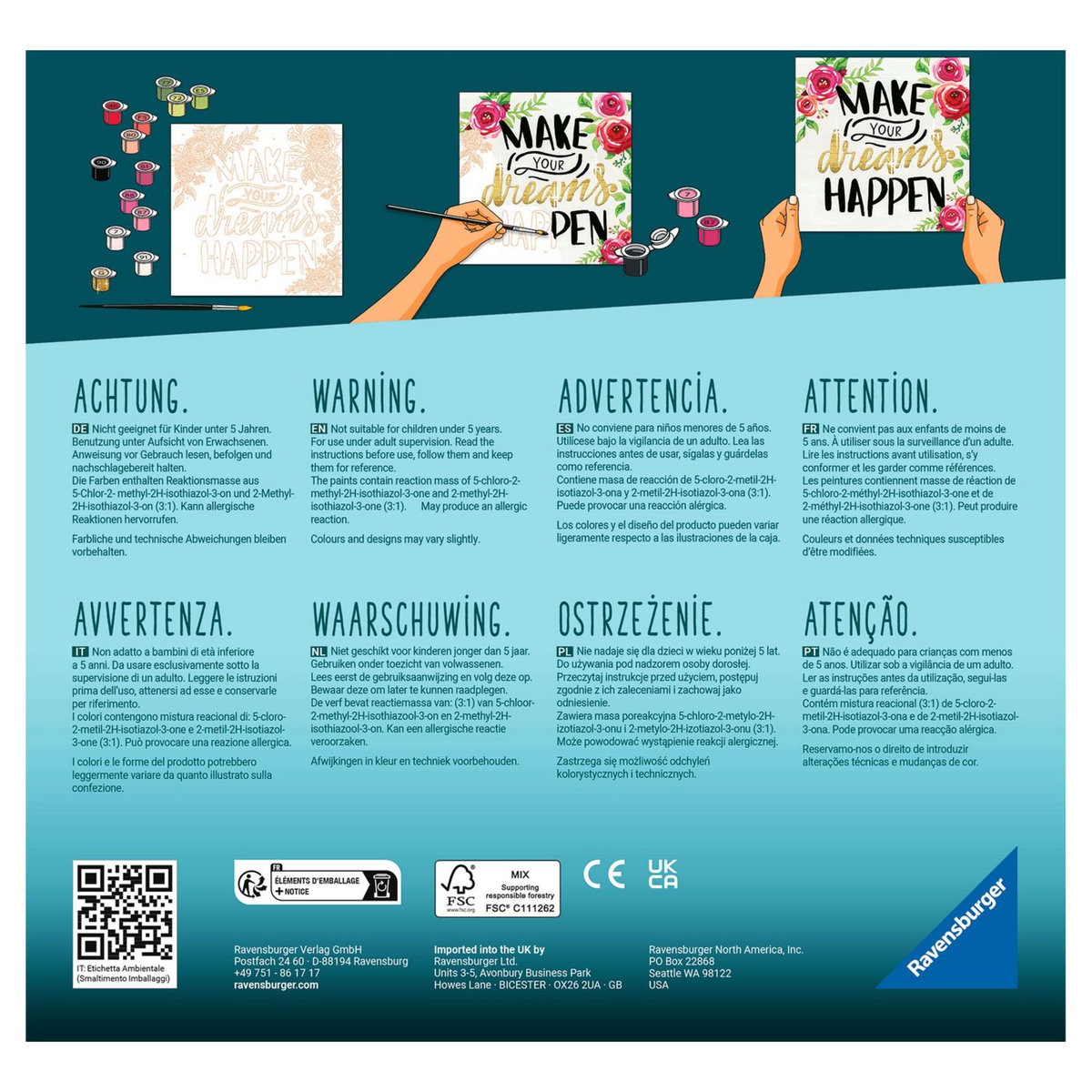 RAVENSBURGER Tableau Paris - CreArt - Carré 20x20 cm