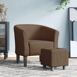 VIDAXL Chaise cabriolet avec repose pied marron tissu