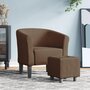 Voir la diapositive 1 : VIDAXL Chaise cabriolet avec repose pied marron tissu