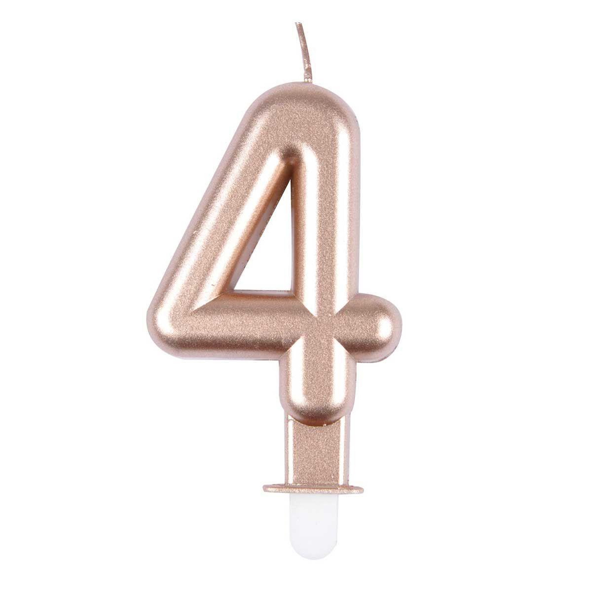 HOMEA Bougie d'Anniversaire  Chiffre 4  7cm Rose Gold