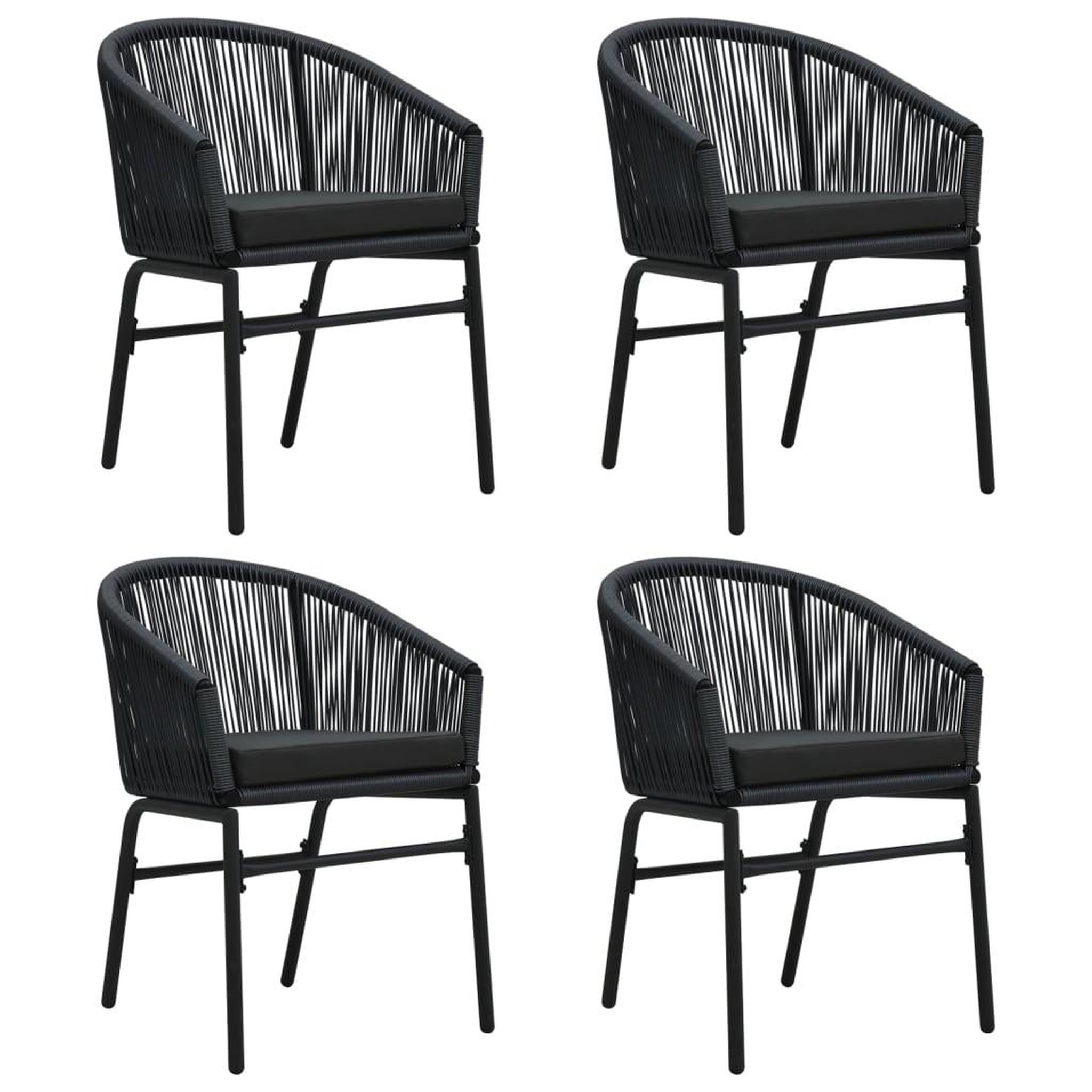 Voir la diapositive 3 : VIDAXL Ensemble a manger de jardin 5 pcs Noir
