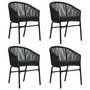 Voir la diapositive 3 : VIDAXL Ensemble a manger de jardin 5 pcs Noir