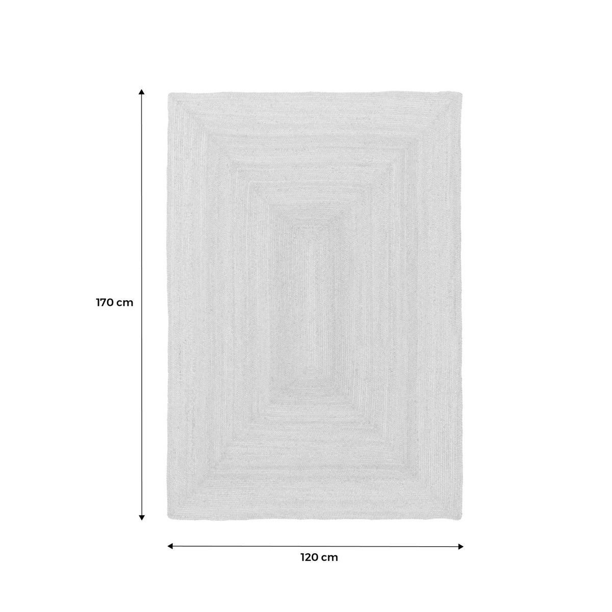 SWEEEK Tapis intérieur PADMA rectangulaire jute, naturel, différentes tailles, tissé plat