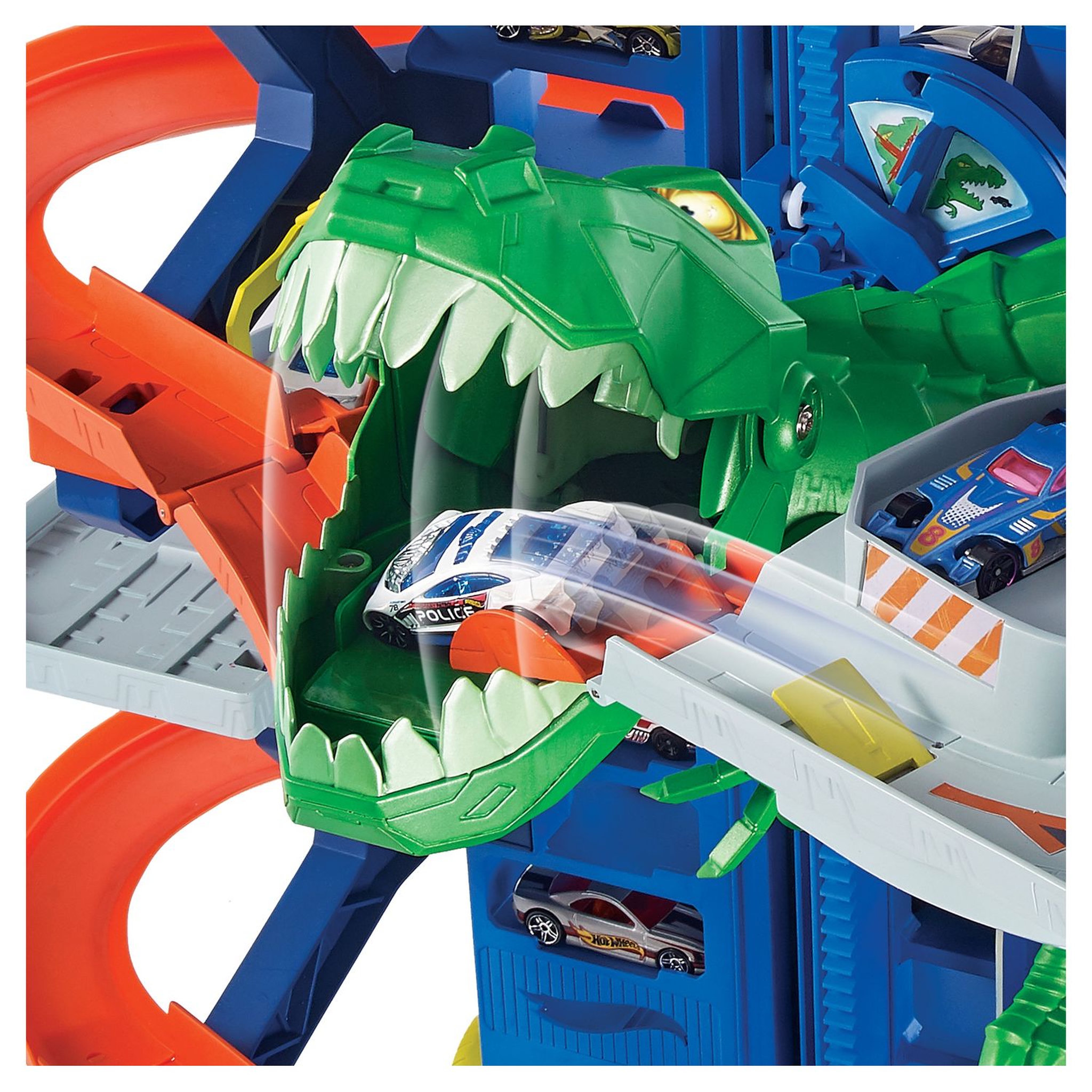 Voir la diapositive 2 : HOT WHEELS Super Dino Robot Garage Hot Wheels City 