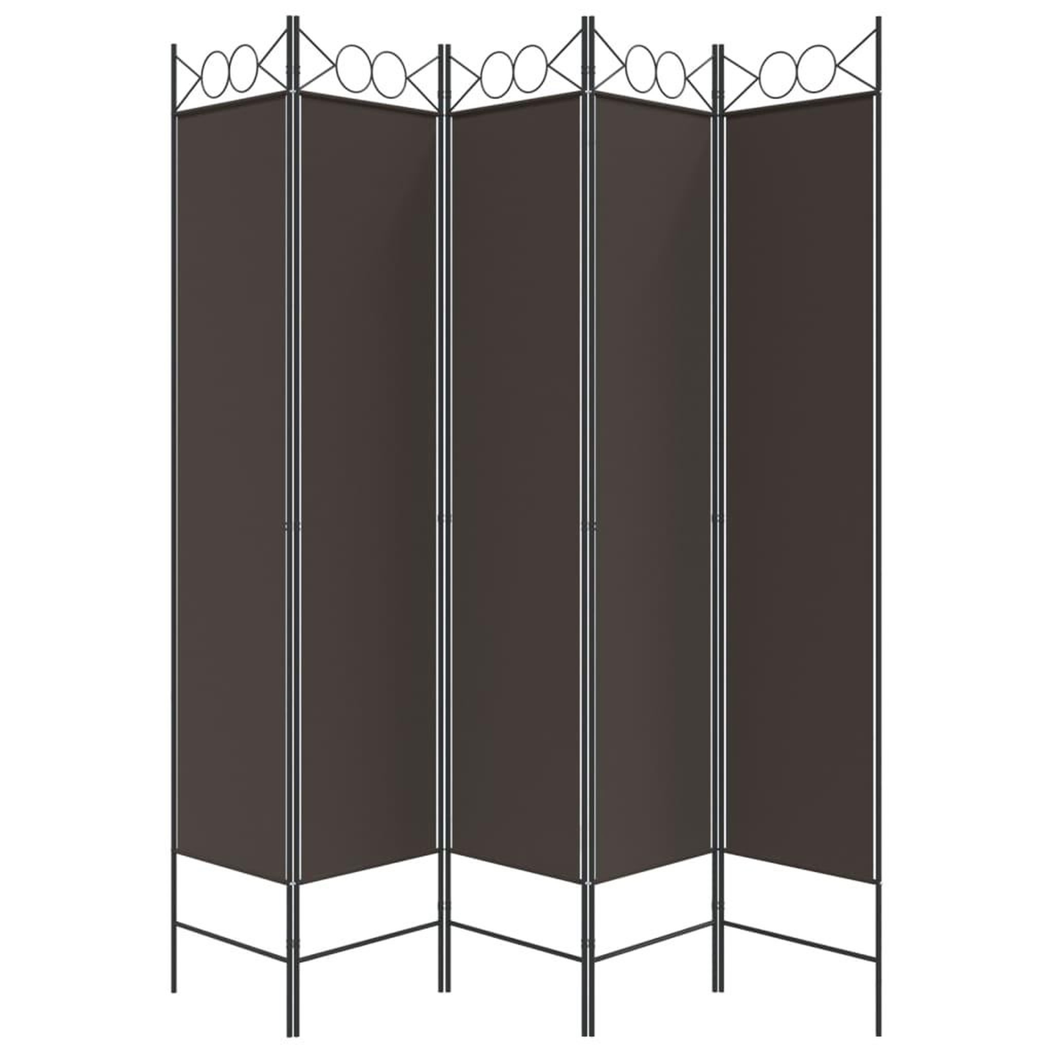 Voir la diapositive 3 : VIDAXL Cloison de separation 5 panneaux marron 200x200 cm tissu