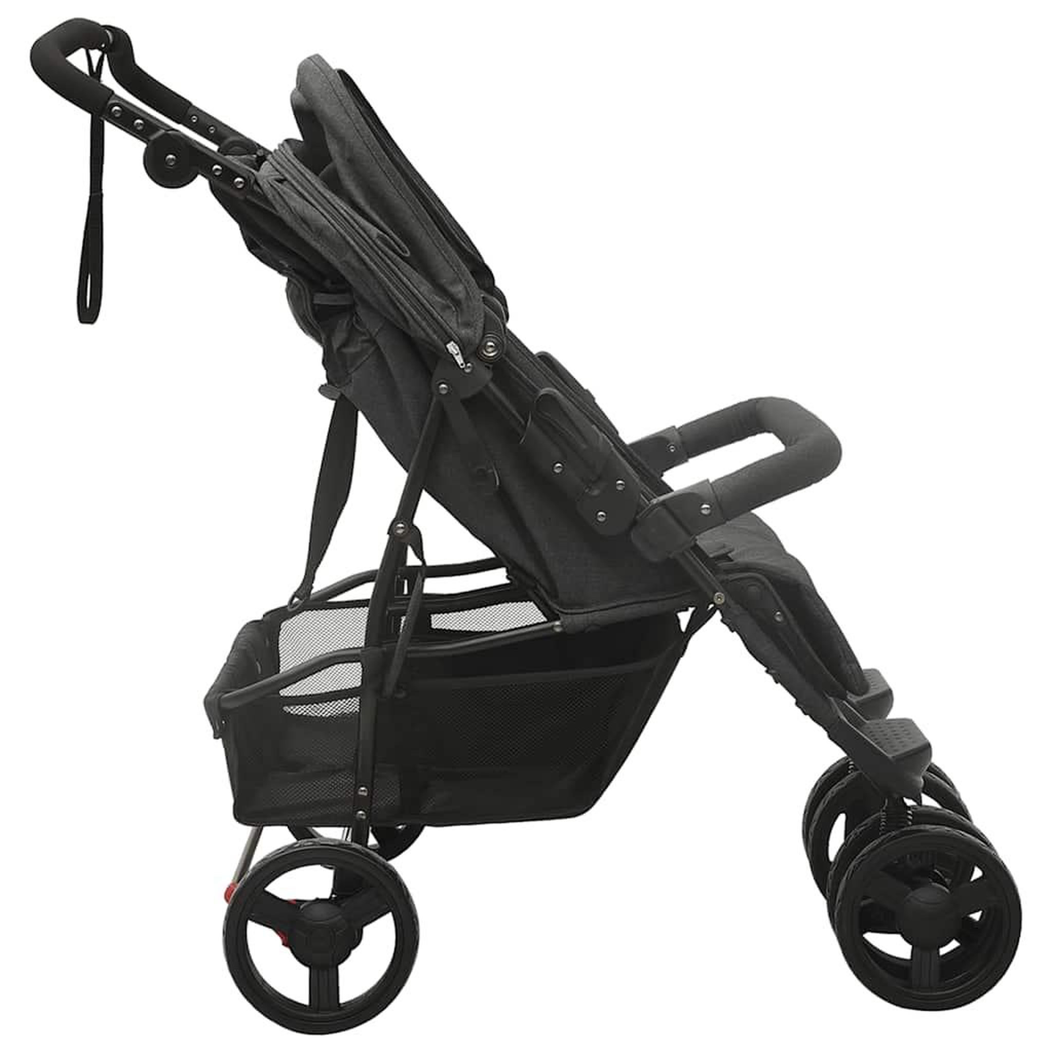 Voir la diapositive 4 : VIDAXL Poussette a deux places Anthracite Acier