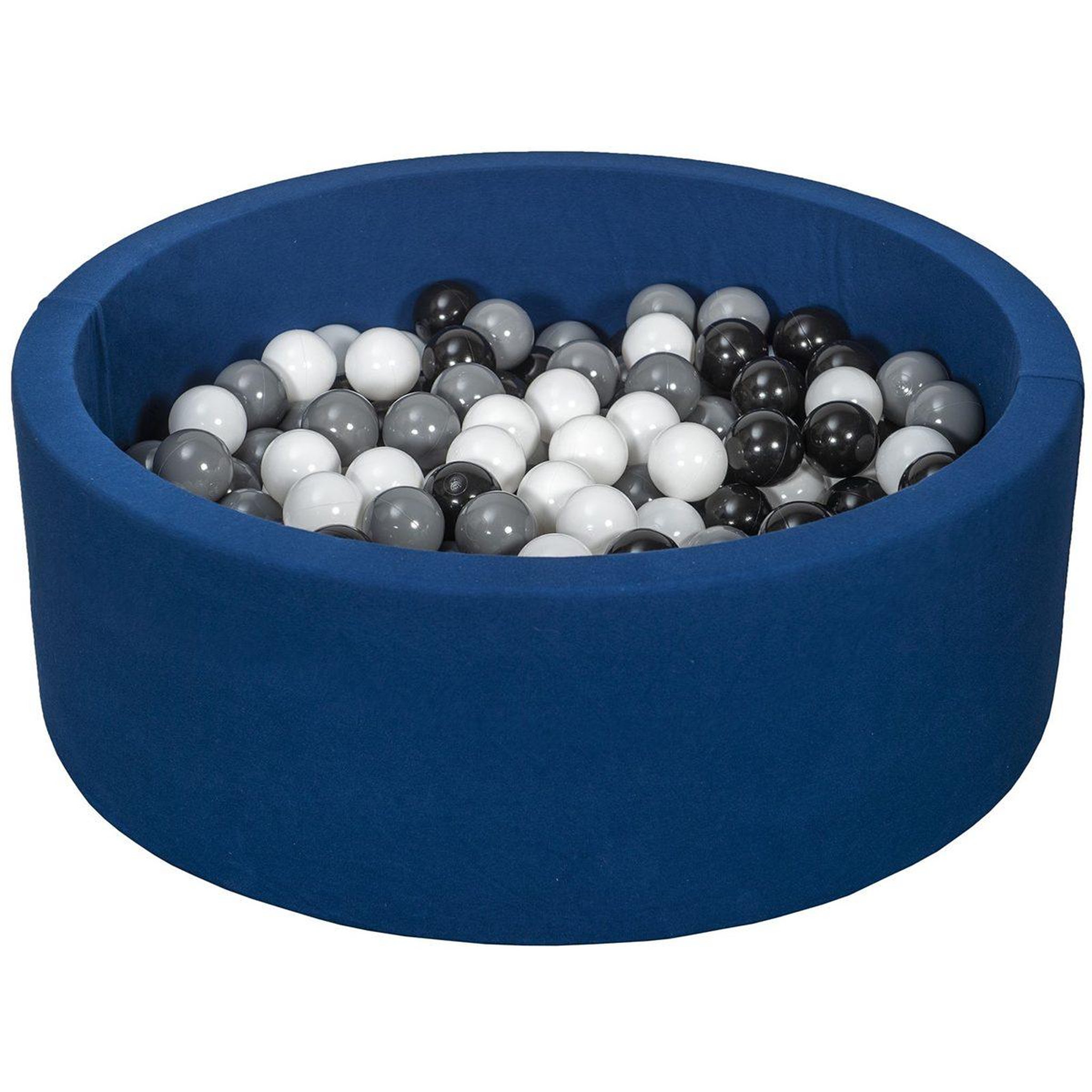 VELINDA Piscine à balles aire de jeu + 300 balles bleu marine noir,blanc,gris