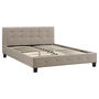 Voir la diapositive 5 : IDIMEX Lit double MATHIEU, 140 x 190 cm, capitonné avec sommier, revêtement en tissu beige