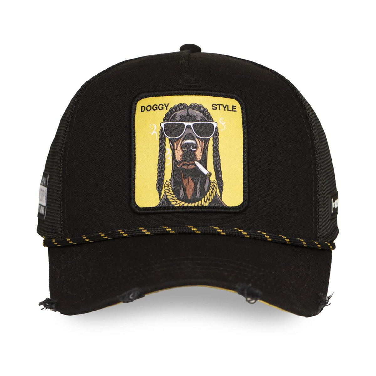 CAPSLAB Casquette trucker premium avec filet et patch Doggy style