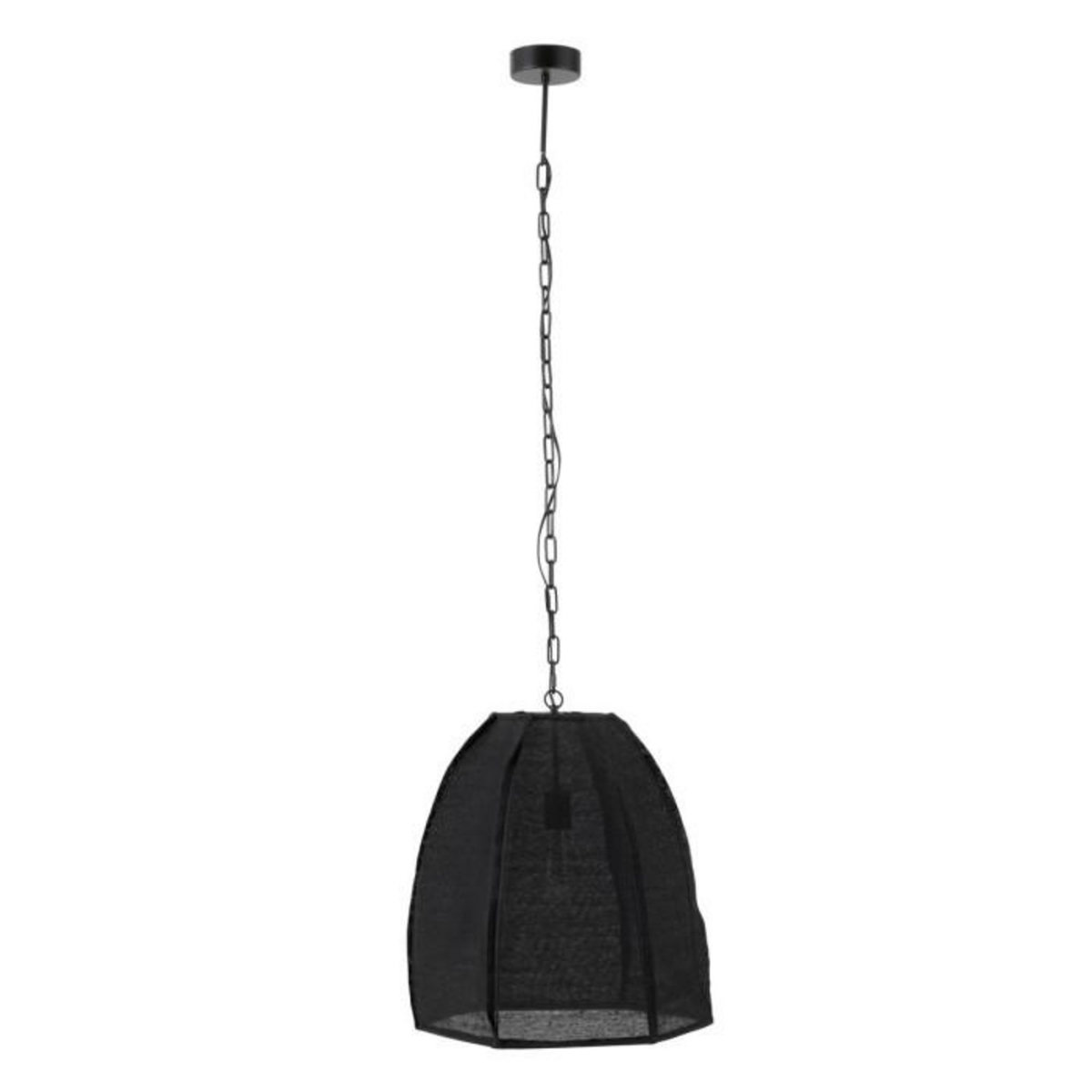 Paris Prix Lampe Suspension en Lin  Poire  161cm Noir