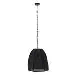 Paris Prix Lampe Suspension en Lin  Poire  161cm Noir