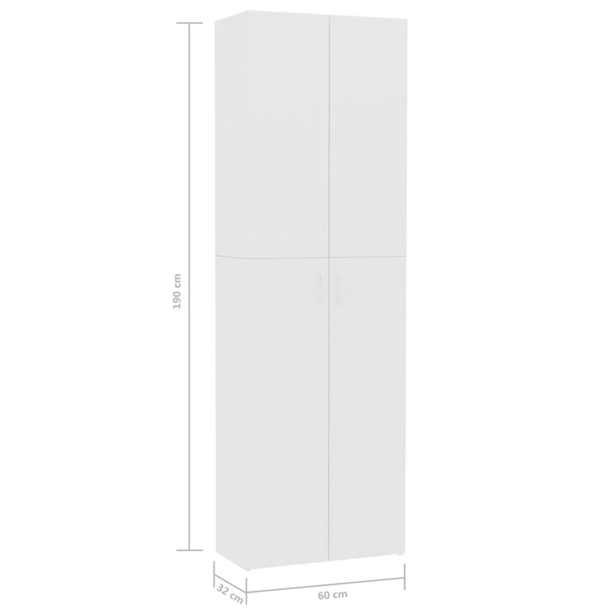 VIDAXL Armoire de bureau Blanc 60 x 32 x 190 cm Bois d'ingenierie