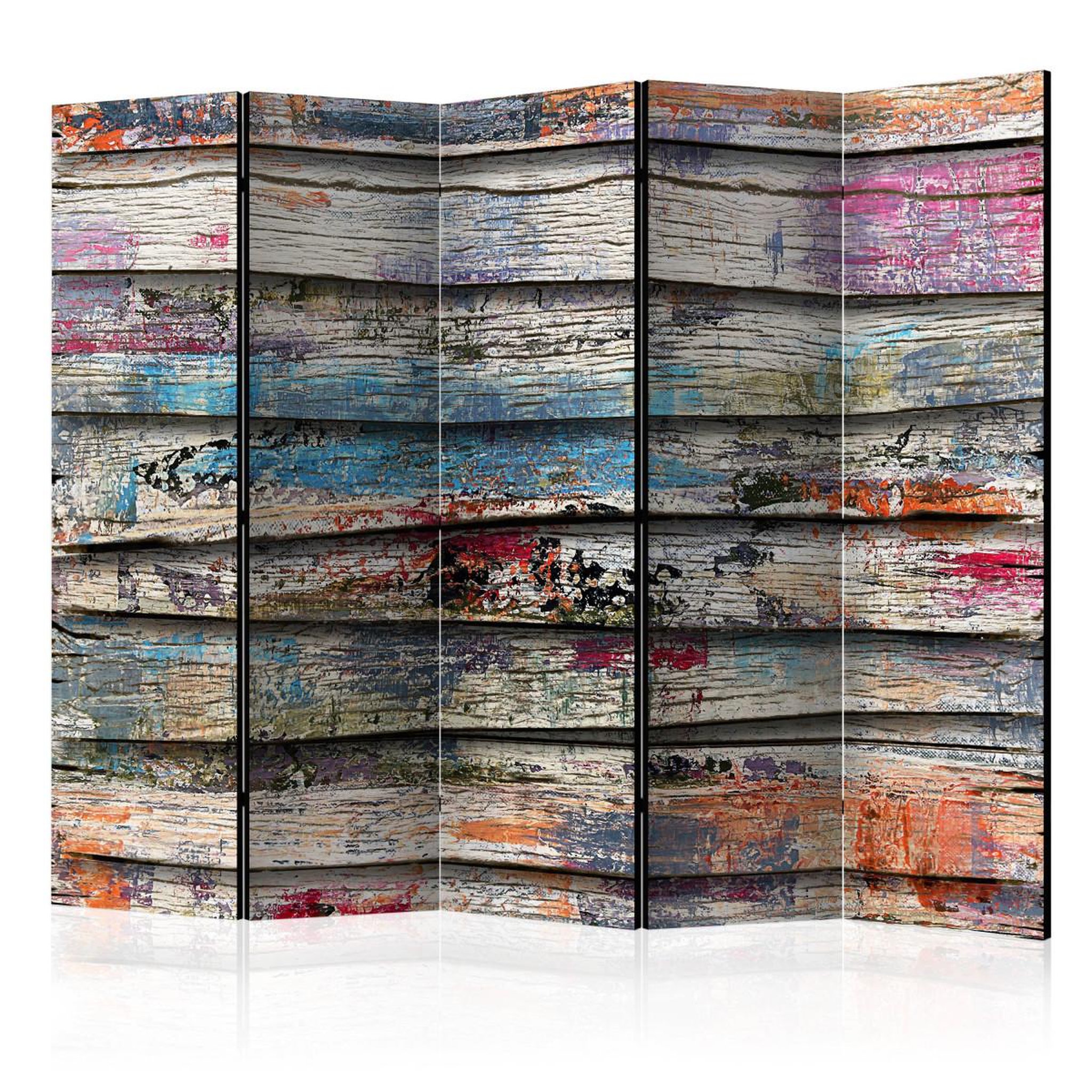 Paris Prix Paravent 5 volets  colourful wood  172x225cm