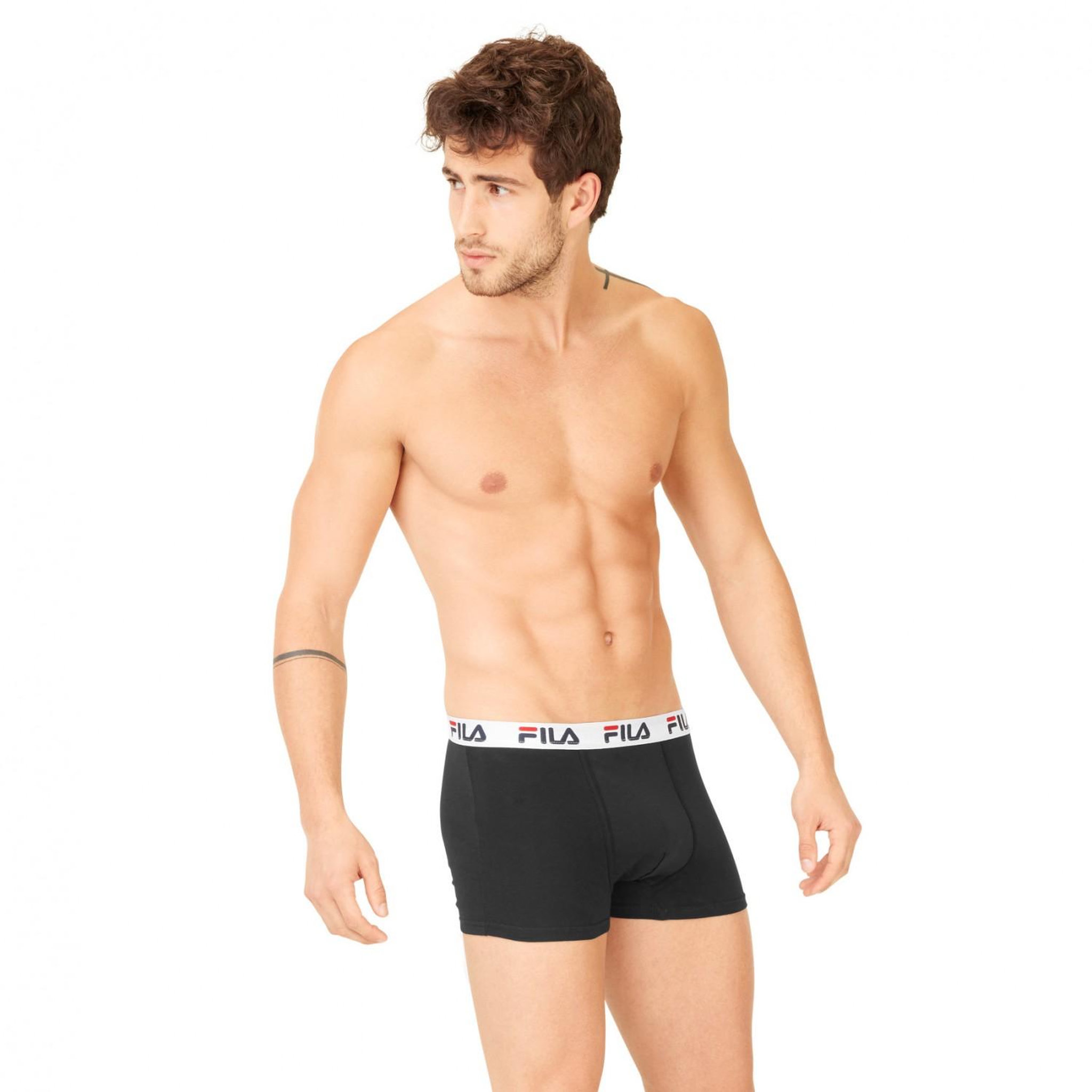Voir la diapositive 3 : FILA Lot de 4 boxers coton homme fu5016 uni