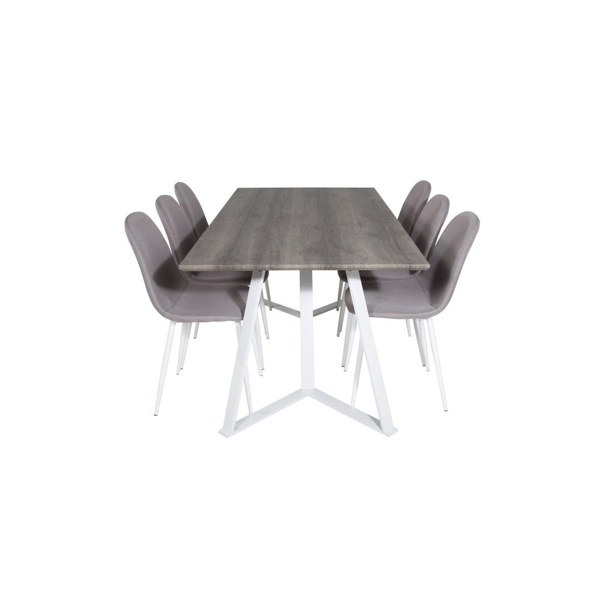 Voir la diapositive 2 : Paris Prix Ensemble table à manger & 6 chaises  marina & polar  180cm gris