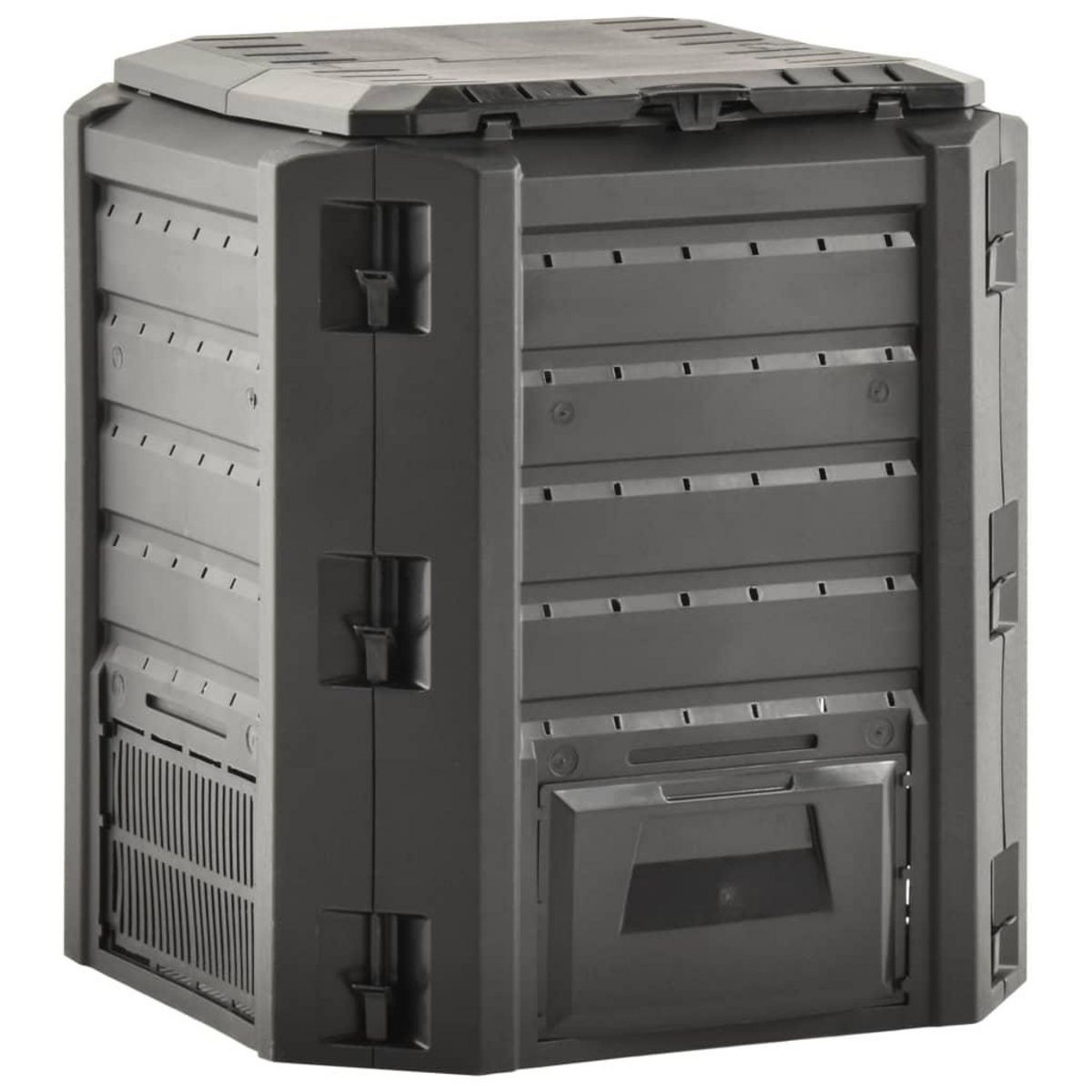 VIDAXL Composteur de jardin Noir 380 L