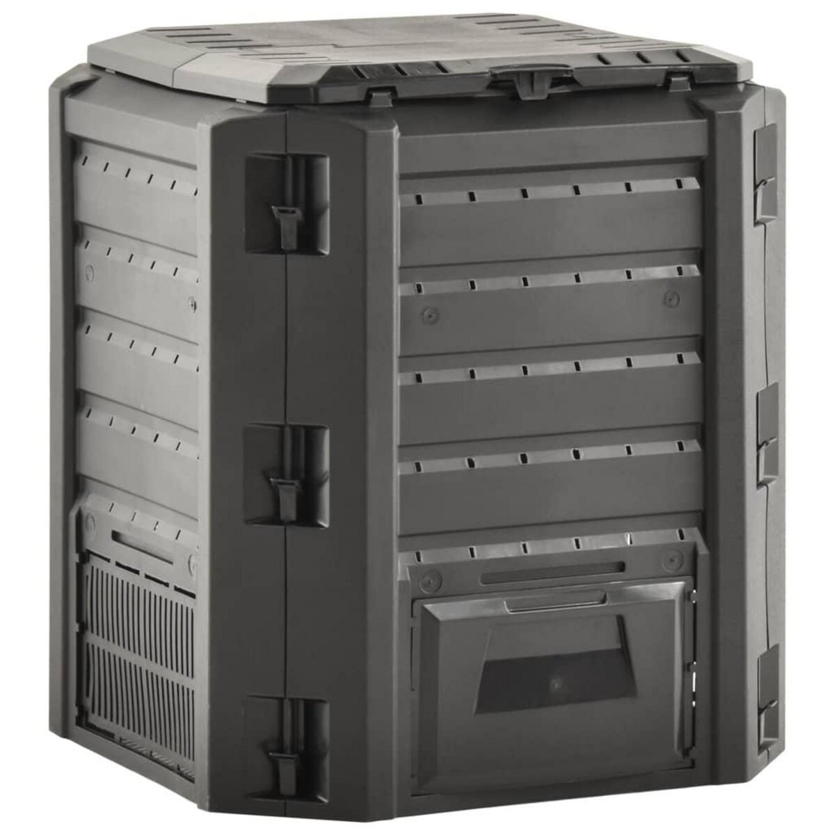 VIDAXL Composteur de jardin Noir 380 L