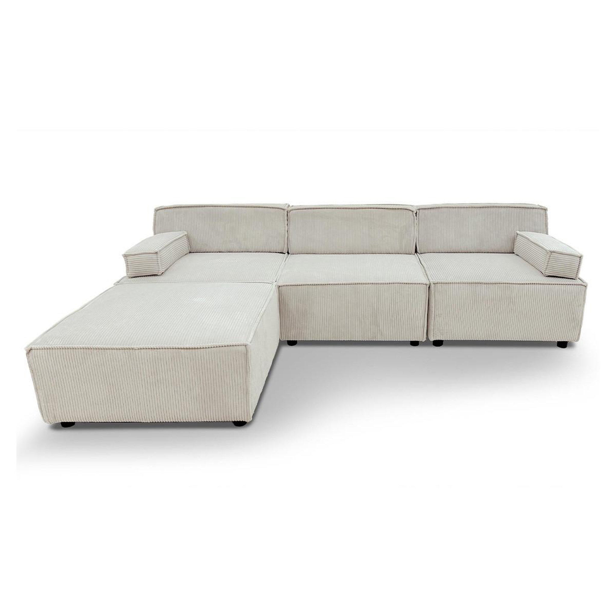 Paris Prix Canapé modulable en velours côtelé  todd  258cm crème