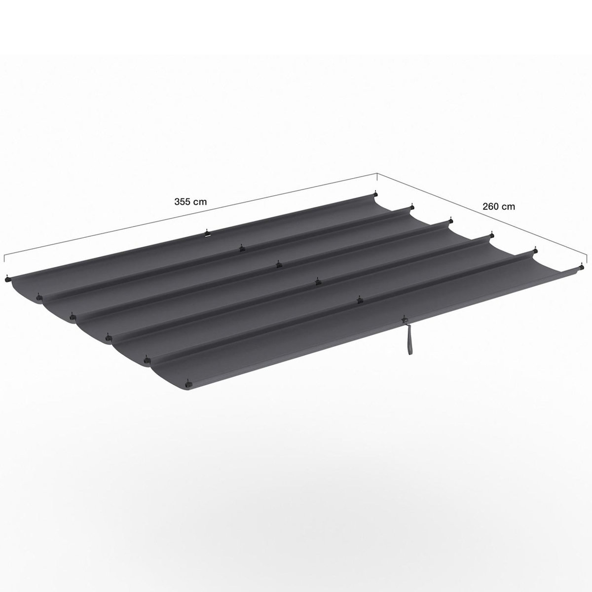 ID MARKET Toit rétractable de rechange gris anthracite pour pergola toit rétractable 3x4 M