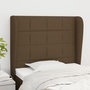 Voir la diapositive 1 : VIDAXL Tete de lit avec oreilles Marron fonce 93x23x118/128 cm Tissu