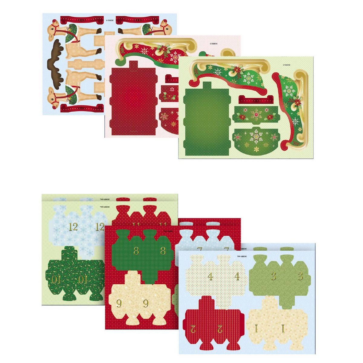 Graine créative Calendrier de l'Avent rennes et traîneau à construire