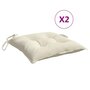 Voir la diapositive 2 : VIDAXL Coussins de chaise lot de 2 blanc creme 40x40x7 cm tissu oxford