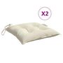 Voir la diapositive 2 : VIDAXL Coussins de chaise lot de 2 blanc creme 40x40x7 cm tissu oxford