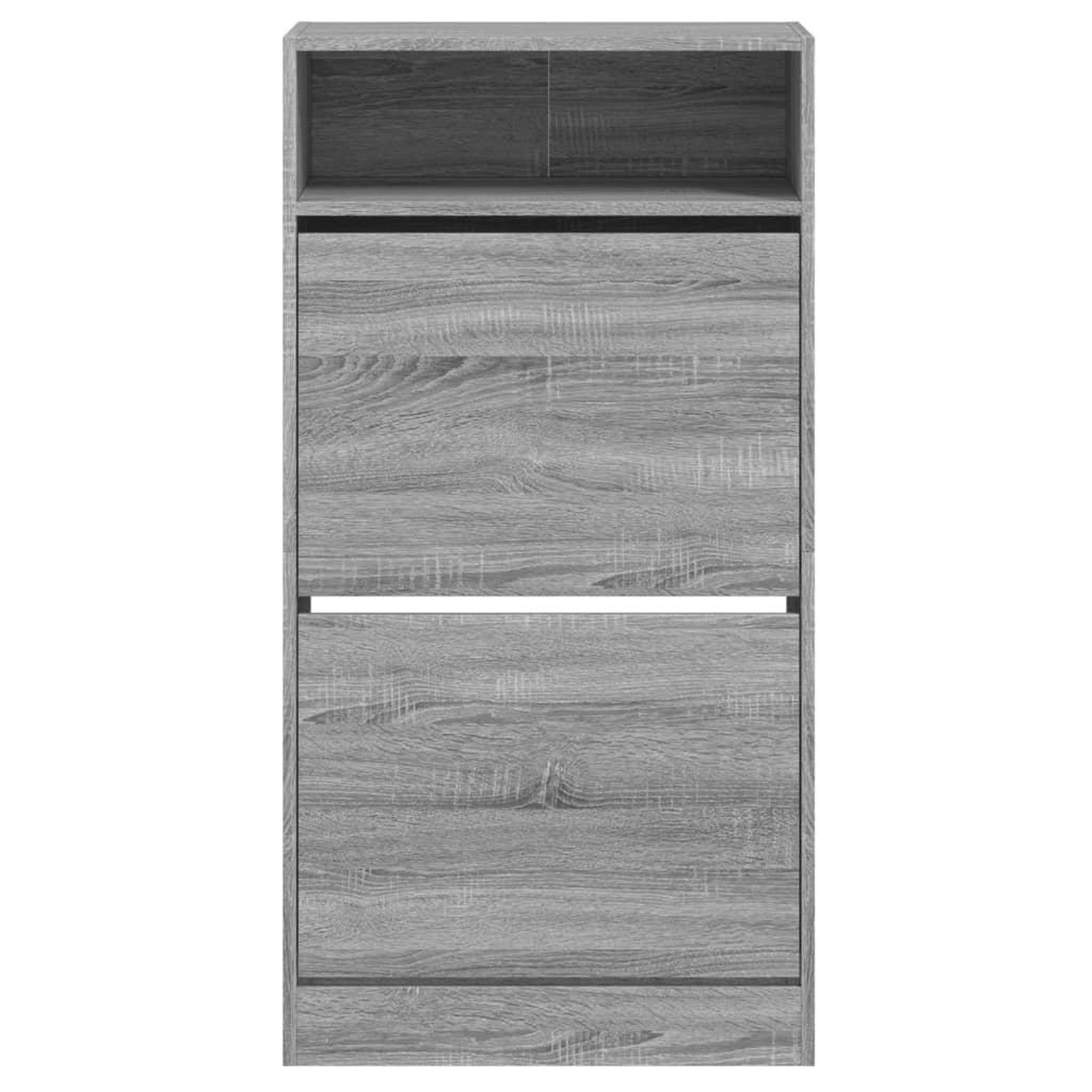 Voir la diapositive 5 : VIDAXL Armoire a chaussures Sonoma gris 60x34x116 cm Bois d'ingenierie