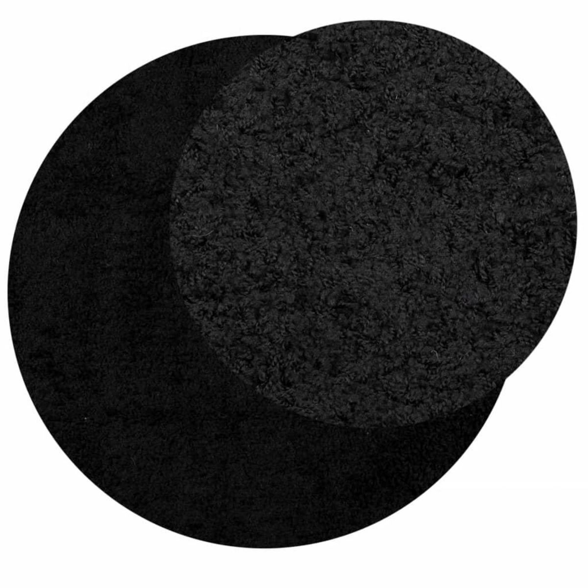 VIDAXL Tapis shaggy PAMPLONA poils longs moderne noir Ø 280 cm